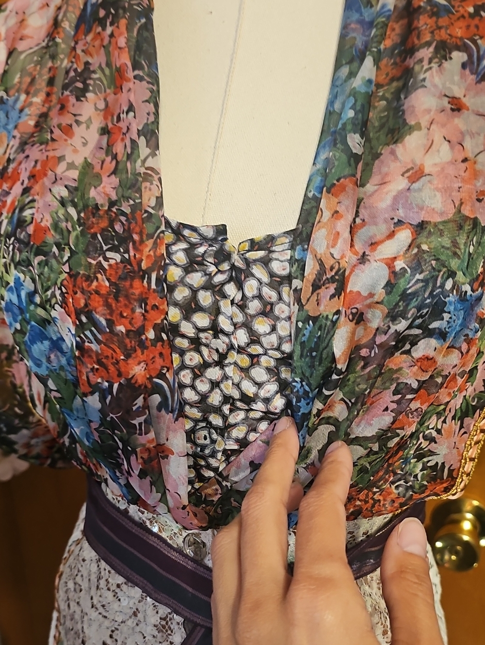 Byron Lars Multi Print Sequin Dress - Picture 2 of 8